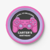 Assiettes En Carton Niveau Déverrouillé Jeu d'Anniversaire Personnalis (Devant)