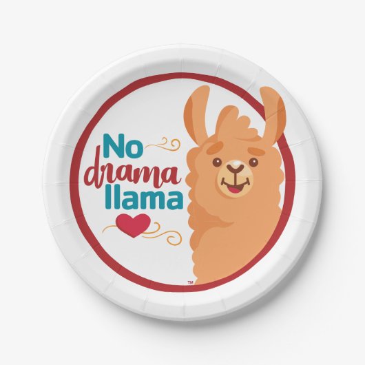 Assiettes En Carton No Drama Llama (Chaud) (Devant)
