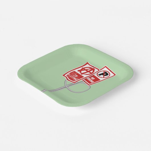 Assiettes En Carton No parking anarchy sign (Angulaire)