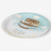 Assiettes En Carton Noah's Ark Cute Animaux Garçon Baby shower d'anniv (Angle)