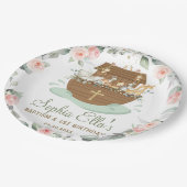 Assiettes En Carton Noah's Ark Floral Baptême de Noël Anniversaire (Angle)
