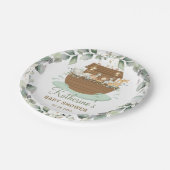 Assiettes En Carton Noah's Ark Greenery Baby shower Anniversaire Baptê (Angle)