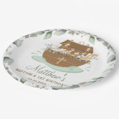 Assiettes En Carton Noah's Ark Greenery Baptême Noël Anniversaire (Angle)