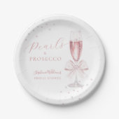 Assiettes En Carton Noce de perles et prosecco rose (Devant)