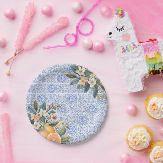 Assiettes En Carton Noce Méditerranéen de Tuiles (Fête)