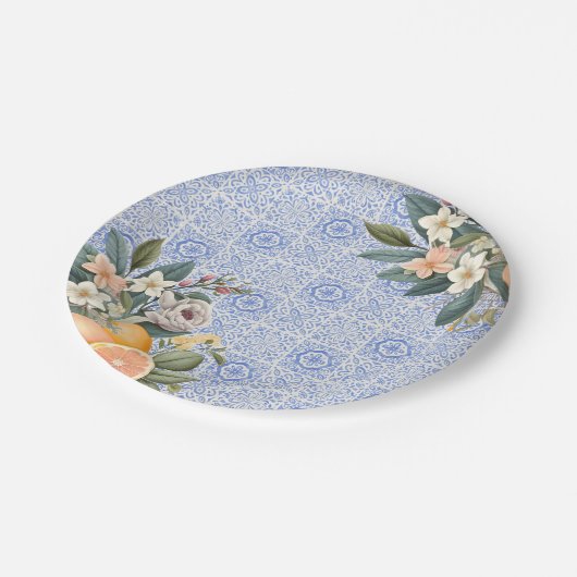 Assiettes En Carton Noce Méditerranéen de Tuiles (Angle)