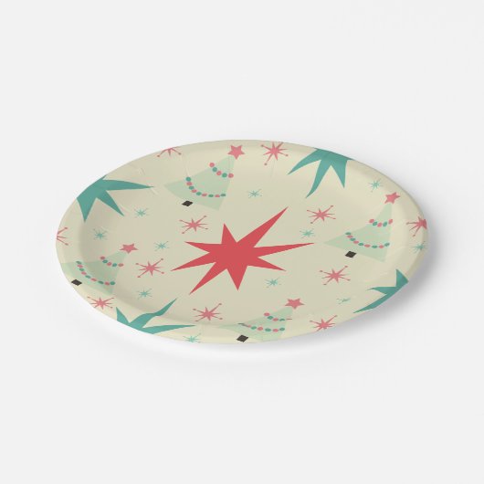 Assiettes En Carton Noël 1950 Rétro (Angle)