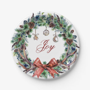 Assiettes En Carton Noël 2021 Joy Wreath Plate
