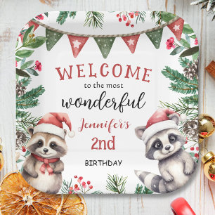 Assiettes En Carton Noël 2e anniversaire Woodland Winter Cute
