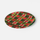 Assiettes En Carton Noël À damiers Carrés Buffalo Plaid (Angle)