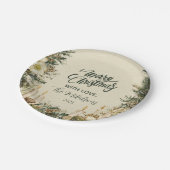 Assiettes En Carton Noël à la bougie de pin rustique (Angle)