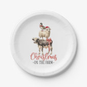 Assiettes En Carton Noël à la ferme Barnyard animal (Devant)
