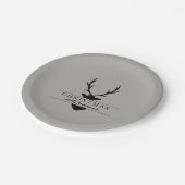 Assiettes En Carton noël à la... rustique, boisé, cerf (Angle)