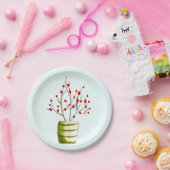 Assiettes En Carton Noël à l'aquarelle de Red Berries (Fête)