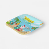 Assiettes En Carton Noël à père Noël Beach (Angulaire)