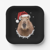Assiettes En Carton Noël amusant de Capybara (Recto)