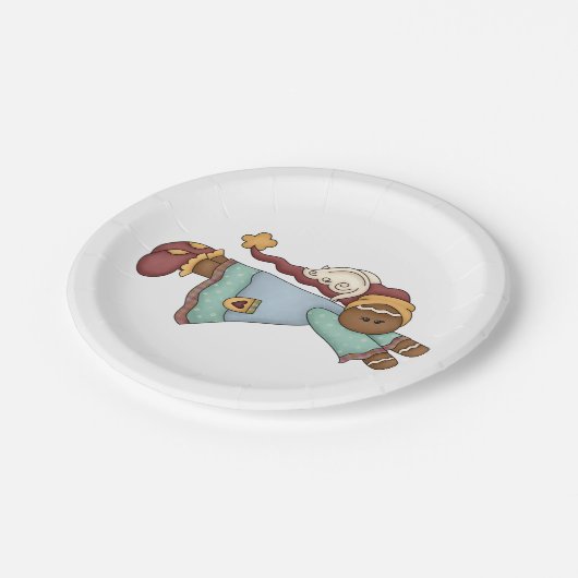 Assiettes En Carton Noël Ange en pain d'épices (Angle)
