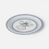 Assiettes En Carton Noël Angel Bleu/Or Foi Filigree (Angle)