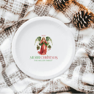 Assiettes En Carton Noël Angel Joyeux Noël Typographie
