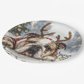 Assiettes En Carton Noël anglais Bulldog Reindeer (Angle)