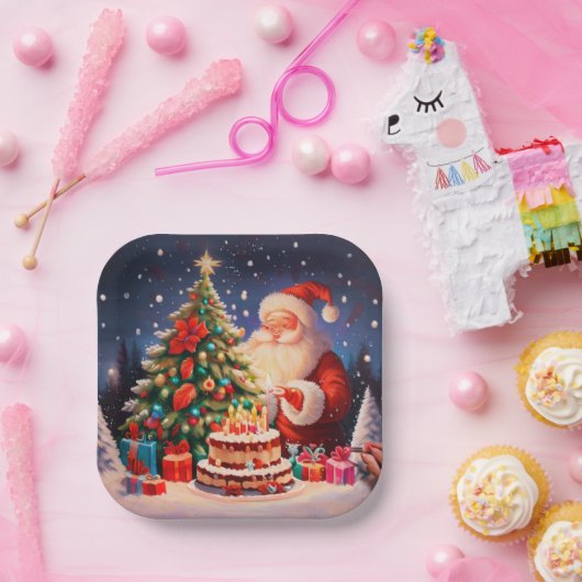 Assiettes En Carton Noël Anniversaire 10 (Fête)