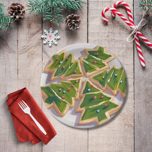 Assiettes En Carton Noël Arbre Cookies Fête de Noël