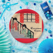 Assiettes En Carton Noël Art déco des années 1930 (Fête)