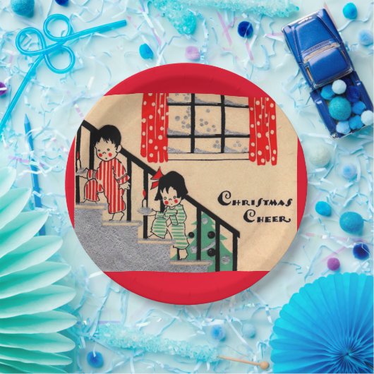 Assiettes En Carton Noël Art déco des années 1930 (Fête)