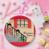 Assiettes En Carton Noël Art déco des années 1930 (Fête)