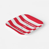 Assiettes En Carton Noël Au Cabine Red Nautical Stripe Lake (Angulaire)