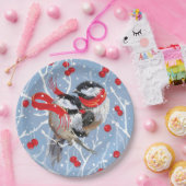 Assiettes En Carton Noël aux poulets bouddhistes | Bleu/Rouge (Fête)