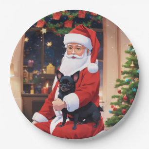Assiettes En Carton Noël avec un chien de chihuahua heureux