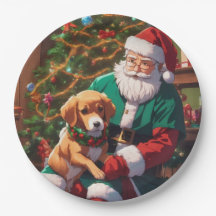 Noël avec un chien heureux