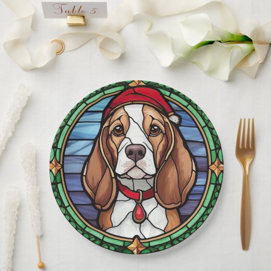 Assiettes En Carton Noël beagle en verre (Mariage)