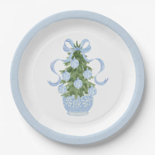 Assiettes En Carton Noël bleu du sud