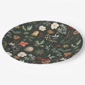 Assiettes En Carton Noël botanique d'hiver (Angle)