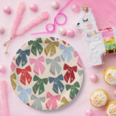 Assiettes En Carton Noël Bows Coquette (Fête)