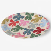 Assiettes En Carton Noël Bows Coquette (Angle)