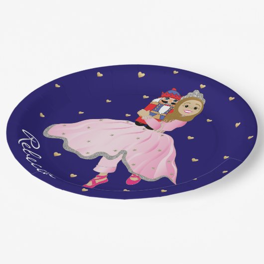 Assiettes En Carton Noël Brown Ballerina Clara Plaque de papier (Angle)