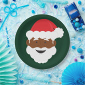Assiettes En Carton Noël Brown de Père Noël noire (Fête)