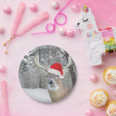 Assiettes En Carton Noël Buck Dans Les Flammes De Neige (Fête)