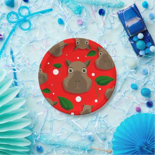 Assiettes En Carton noël capybara (Fête)