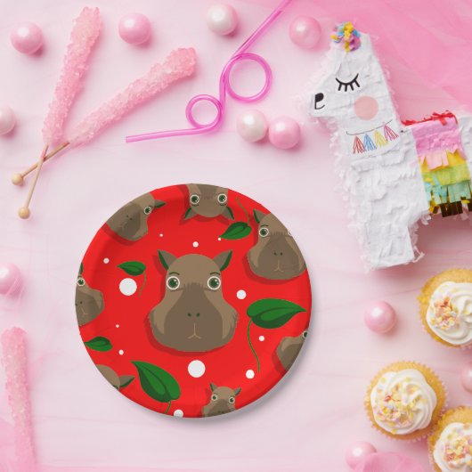 Assiettes En Carton noël capybara (Fête)