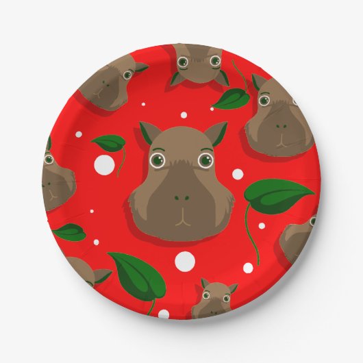Assiettes En Carton noël capybara (Devant)