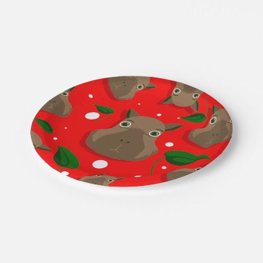 Assiettes En Carton noël capybara (Angle)