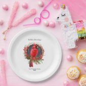 Assiettes En Carton Noël Cardinal Rouge Yule Solstice Boho Holiday (Fête)