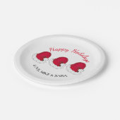 Assiettes En Carton Noël Casquette du Père Noël Rouge Joyeuses fêtes (Angle)