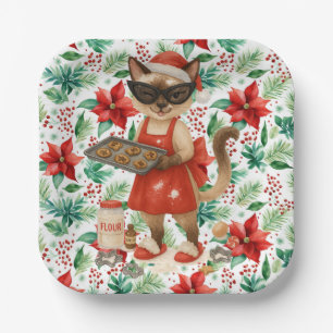 Assiettes En Carton Noël chat pour les amoureux de chats siamois