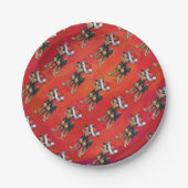 Assiettes En Carton Noël Chihuahua en rouge (Devant)