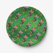 Assiettes En Carton Noël Chihuahua sur vert (Devant)